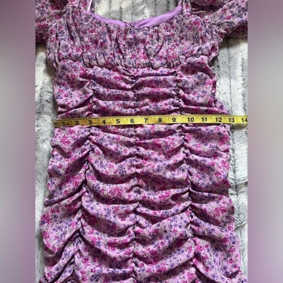 Blogger Fav ZARA FLORAL PRINTED DRESS WITH DRAPING Size Medium - Picture 7 of 15